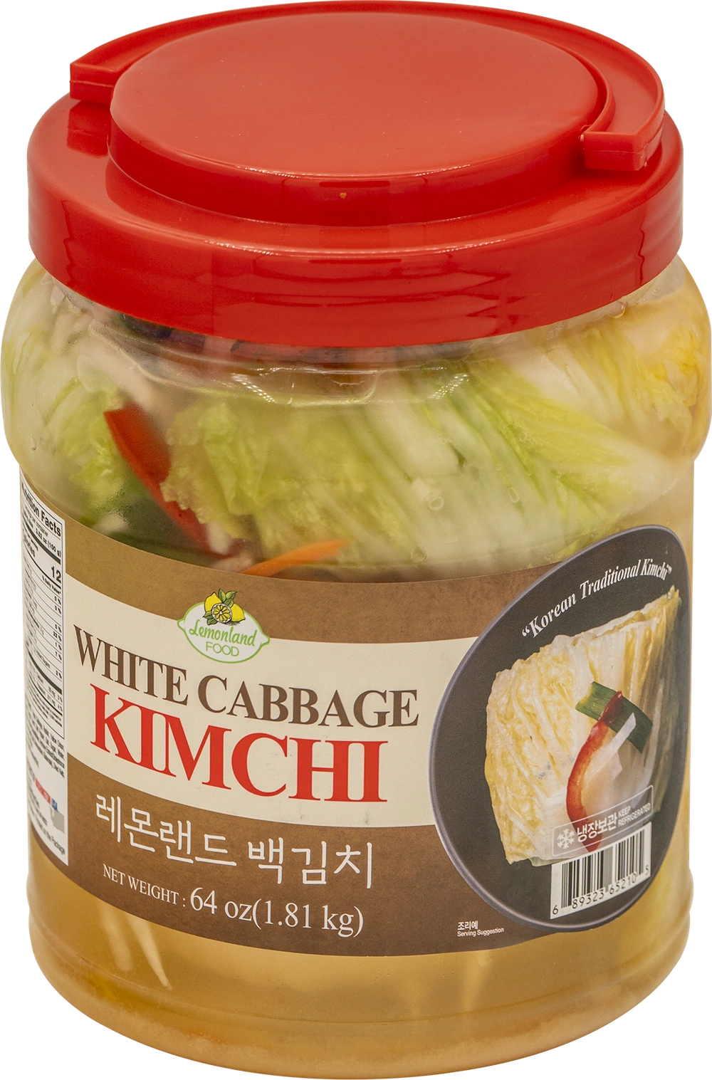 Lemonland White Cabbage Kimchi - 64 oz (1,810 g)